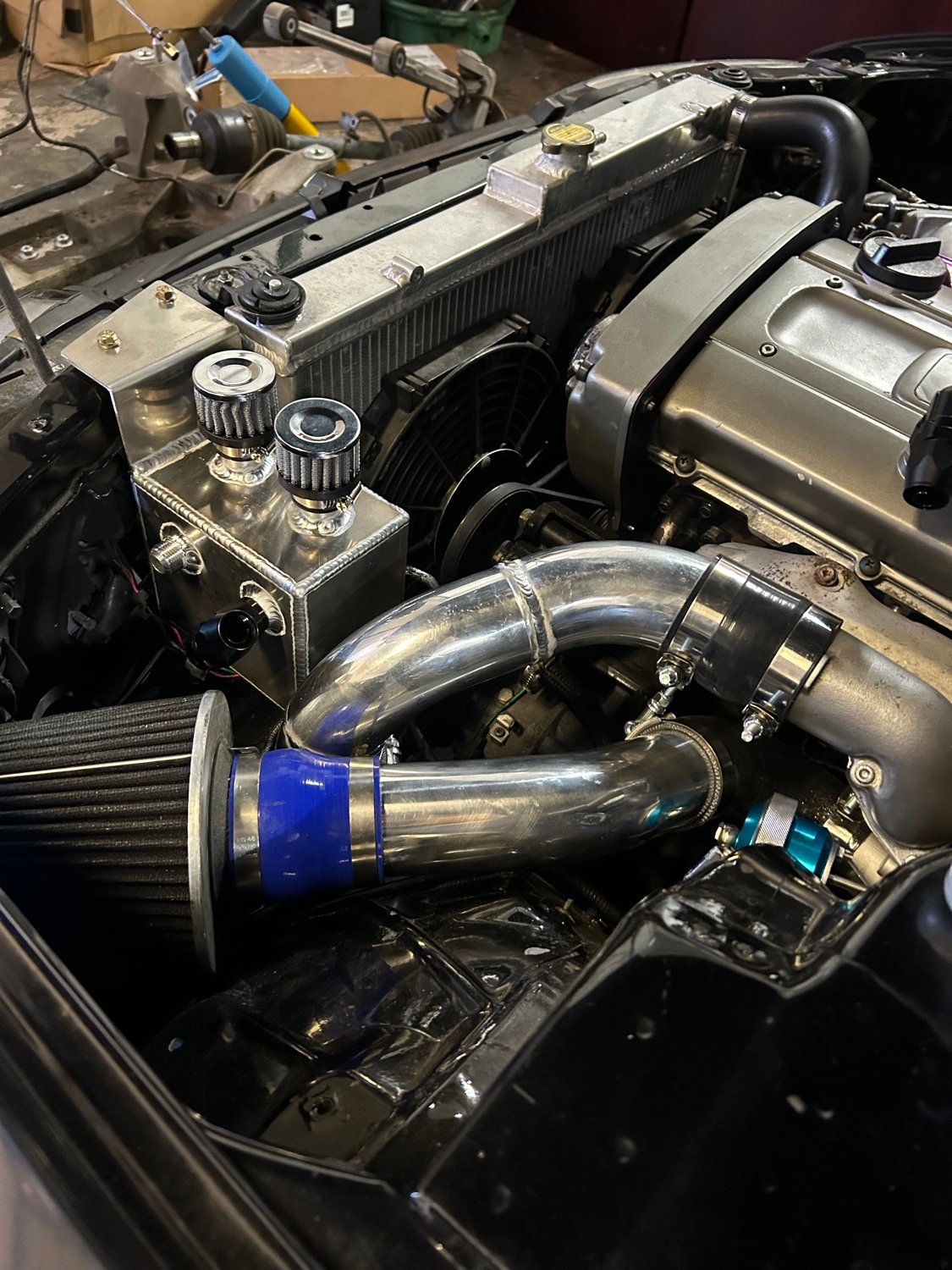 Performance cold air intake and turbo piping